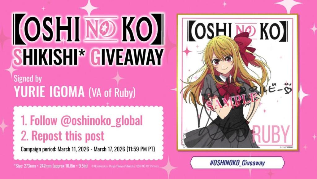 Oshi no Ko Season 3 tung chiến dịch toàn cầu: Fan có cơ hội nhận chữ ký Ruby cực hiếm